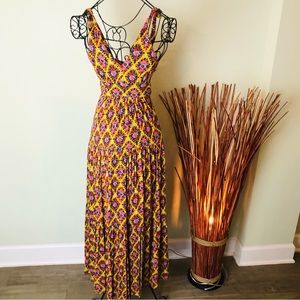 Anthropologie Maeve Luella Maxi Dress Yellow Floral Multi size XXS EC.